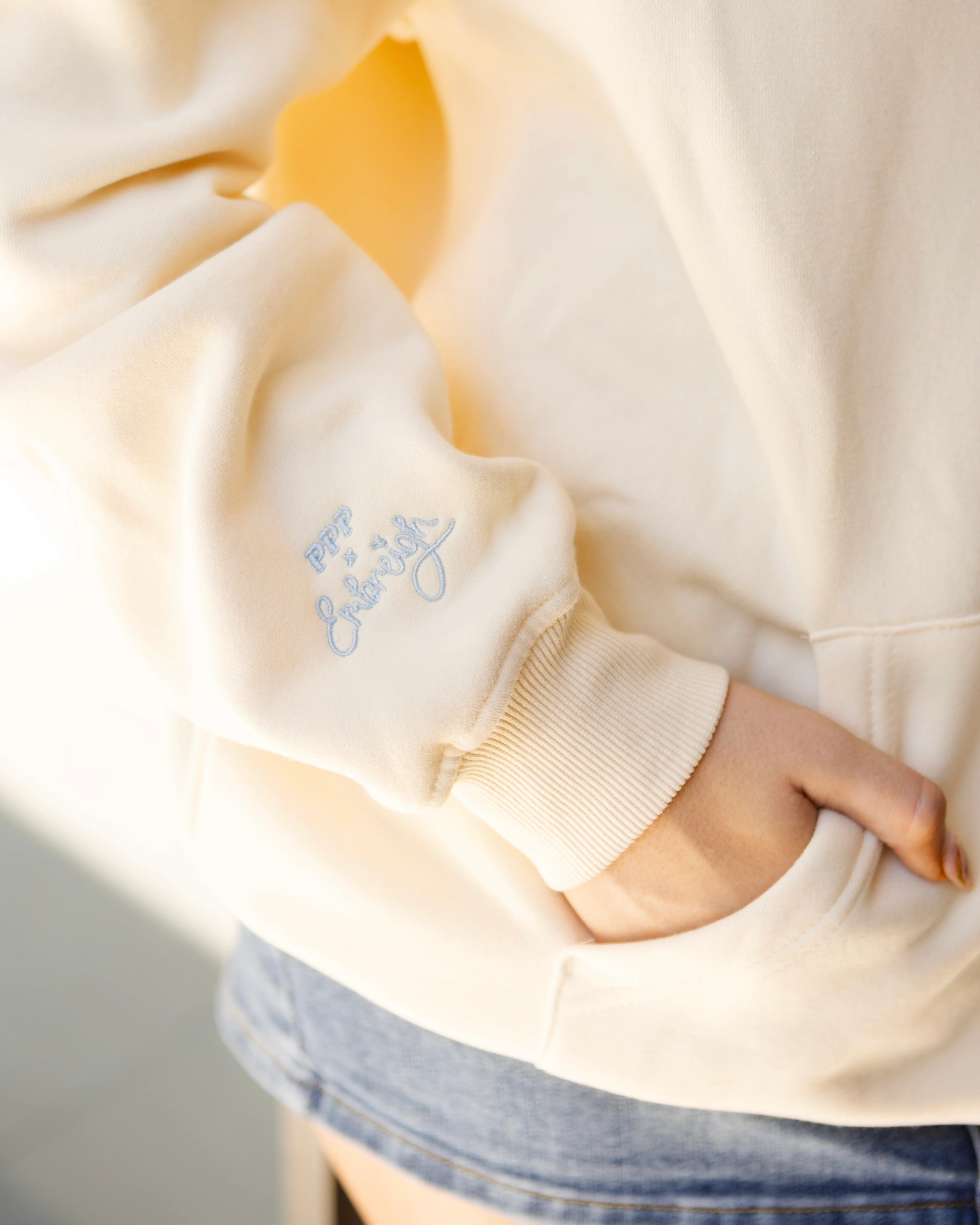 "Live in the Moment" Hoodie in Sand - Image 3